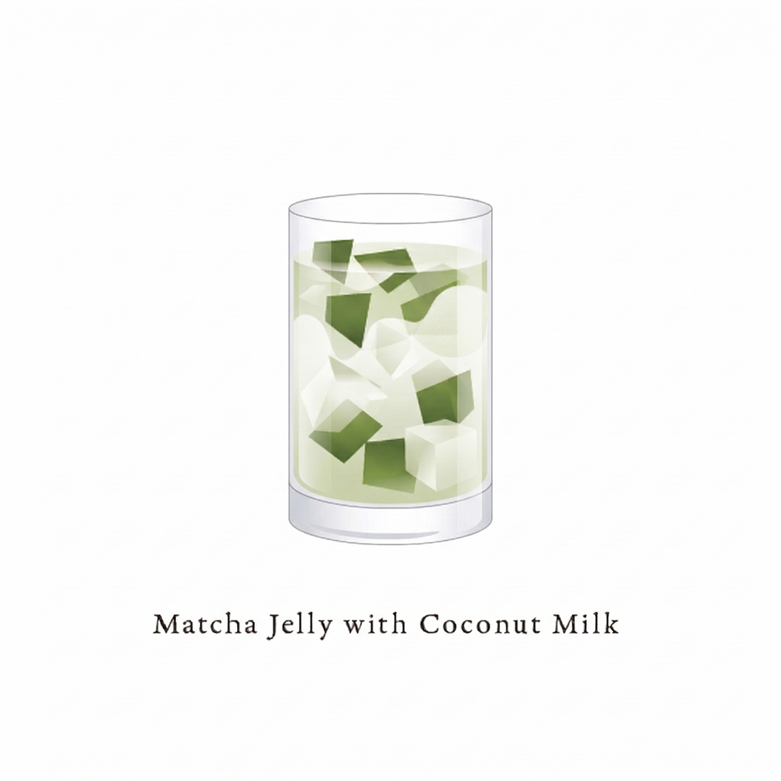 Matcha Jelly with Coconut Milk